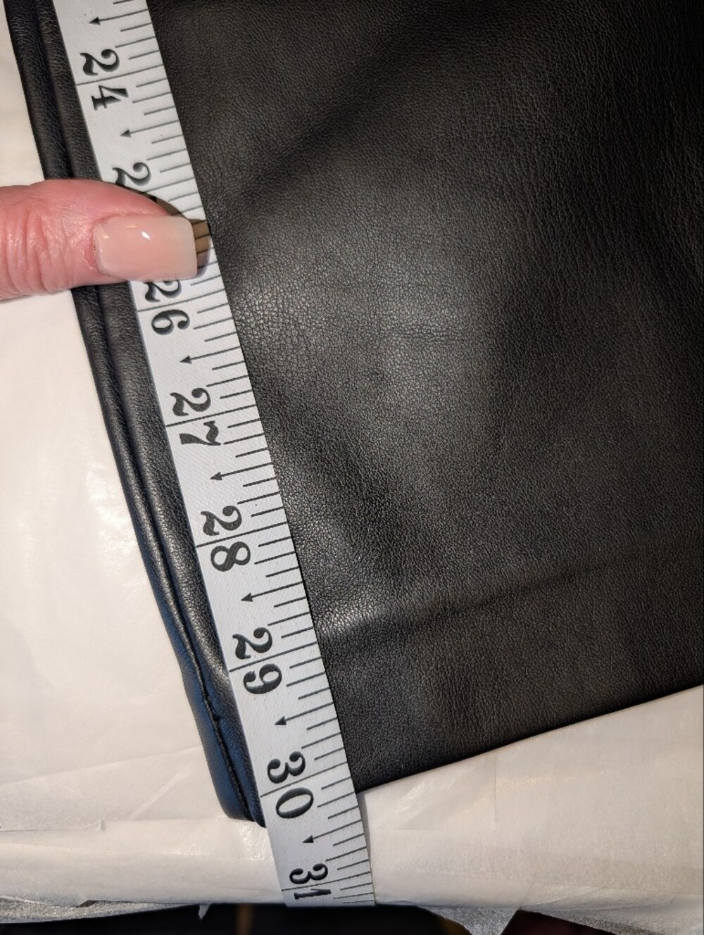 Free People Black Vegan Leather Straight Leg Pants OB1518334 Size 12 NWT - Picture 9 of 9